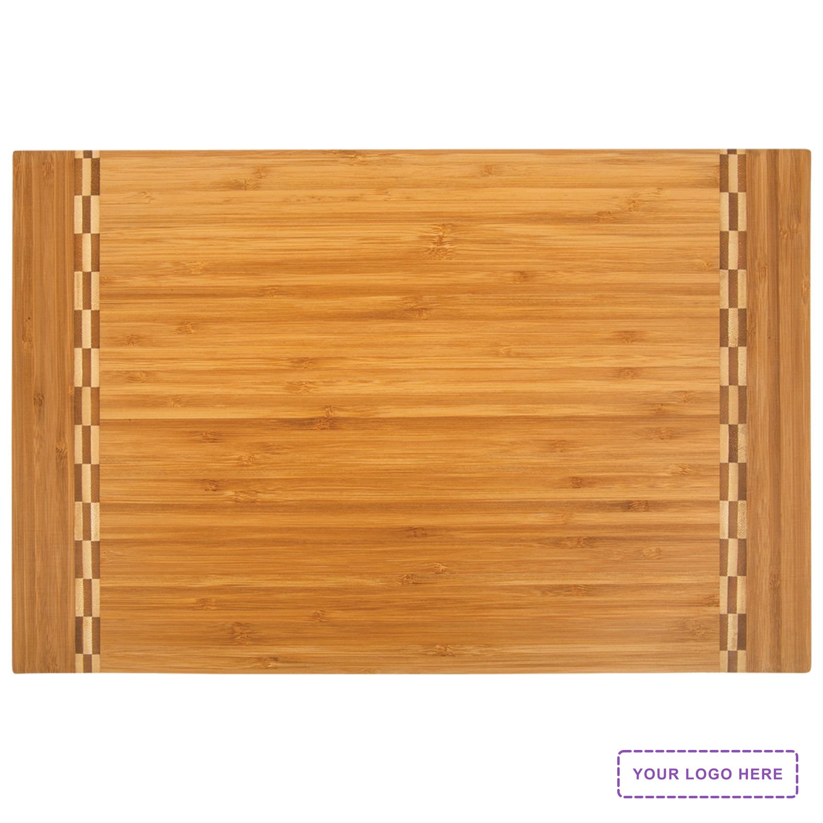 18" x 12" Bamboo Cutting Board w/ Butcher Block Inlay