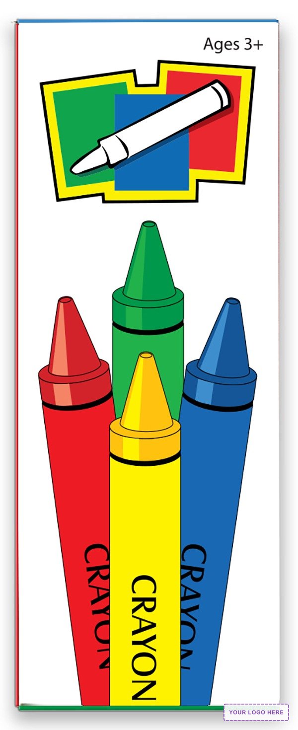 IMPRINTED CRAYONS - 4-Pack Box of Children's Crayons