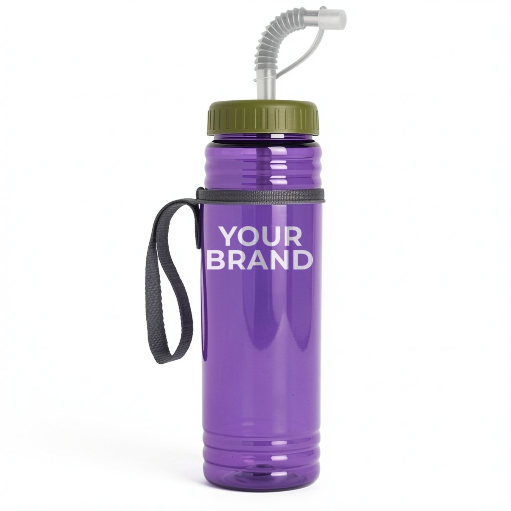 Garyline® Lifeguard Bottle with Straw Lid and Insulated Caddy - 24 oz.