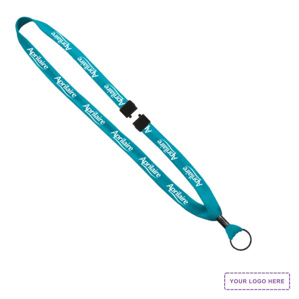 5/8" Polyester Shoelace Lanyard with Metal Crimp & Split-Ring