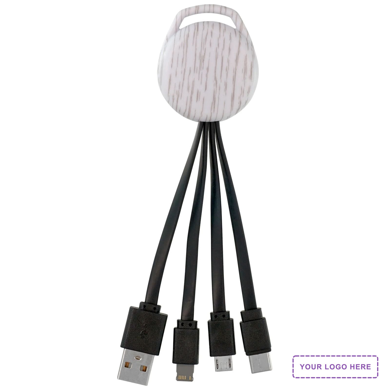 White Wood Vivid 3-IN-1 Charging Cable