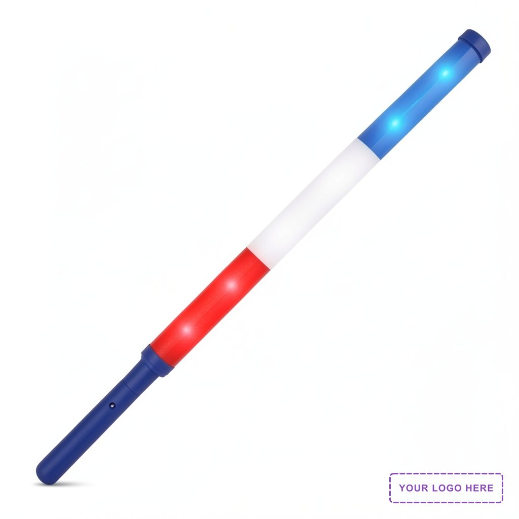 Red White & Blue LED Light Batons