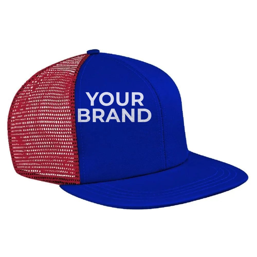 USA Made Contrast Mesh Back Meshback Snapback Flat Brim