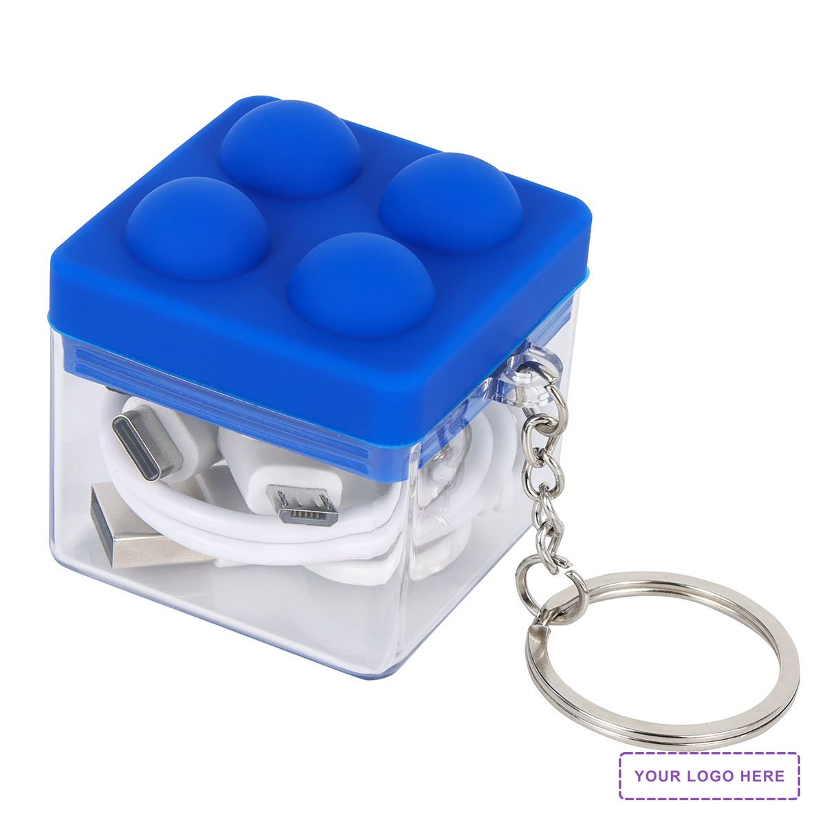Push Pop Charging Cable with Keyring & Screen Cleaner
