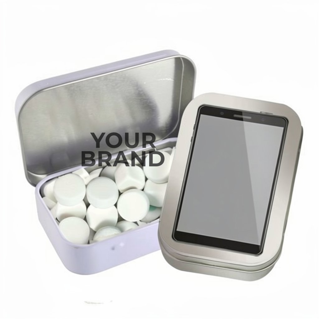 Rectangular Tin - Imprinted Round Mints