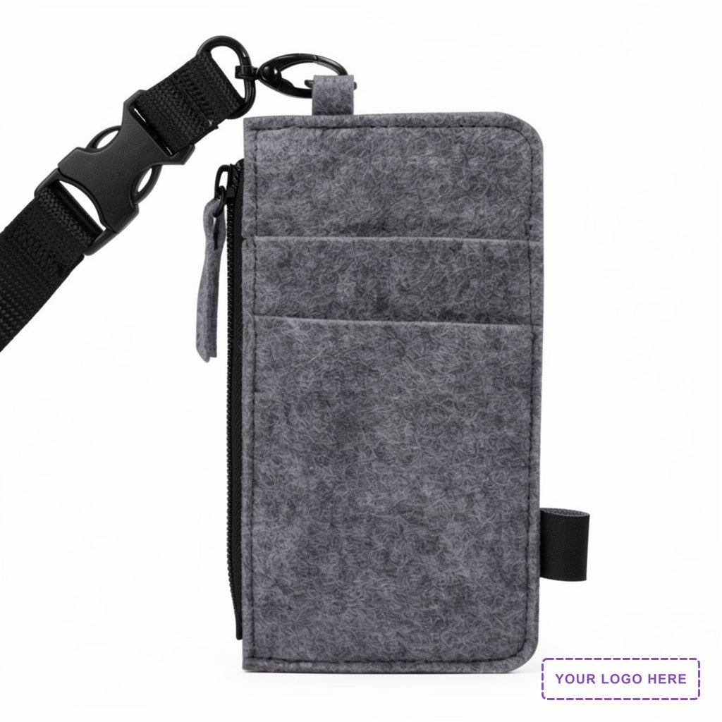 THE GOODS™ Recycled Felt Lanyard Wallet