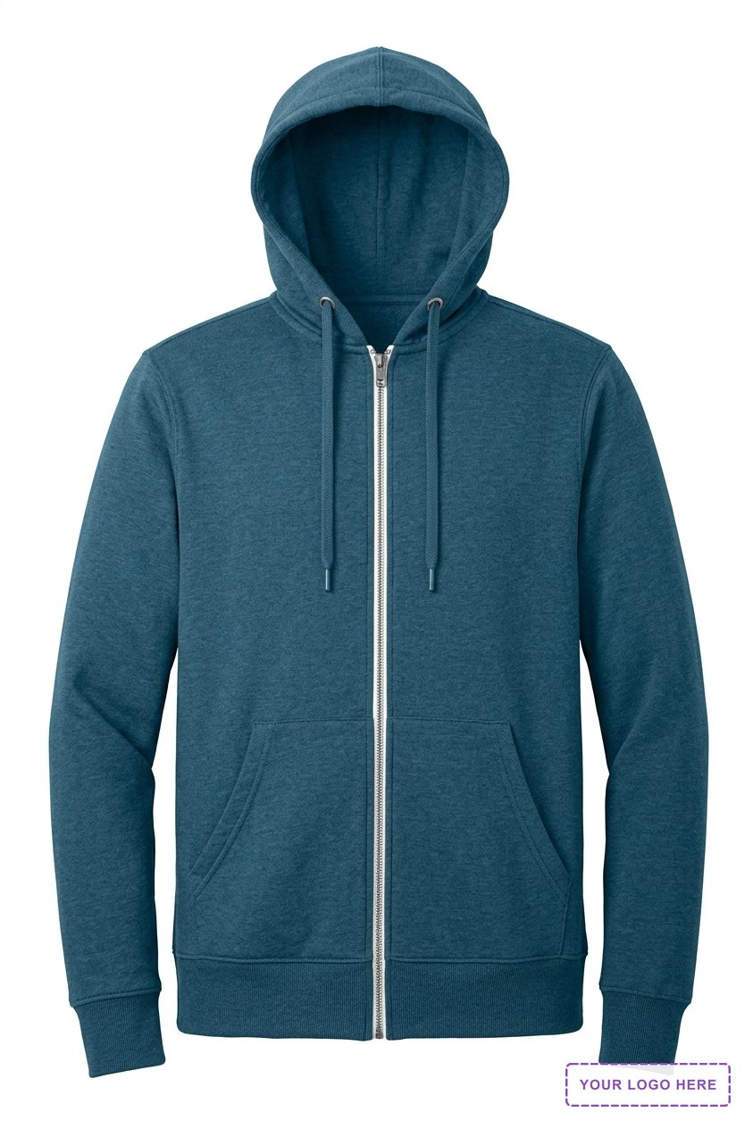 District Perfect Weight Fleece Full-Zip Hoodie DT1103