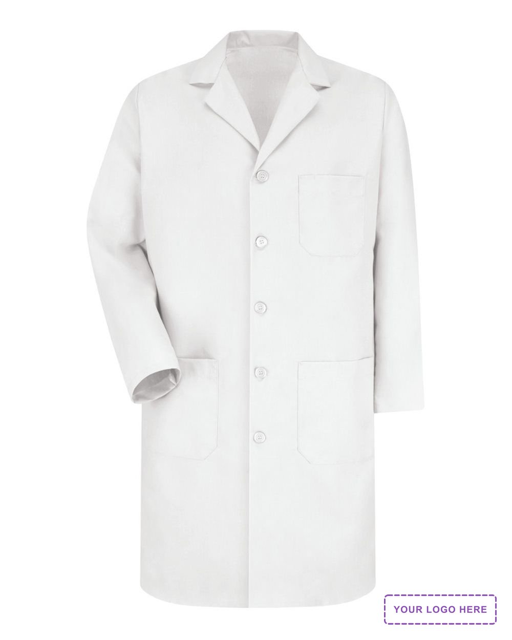 Unisex Tall Button Front Lab Coat - KP14T