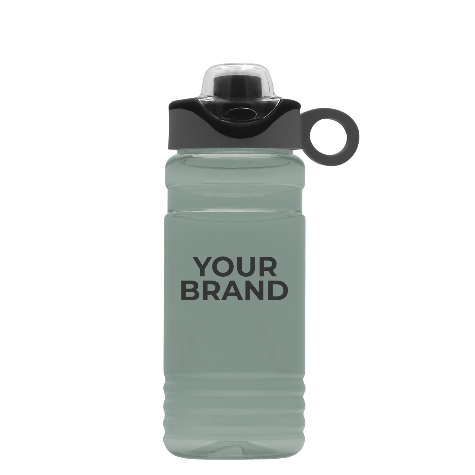 Garyline® RPET Bottle with Two-Tone Drink-Thru Lid with Silicone Loop - 20 oz.