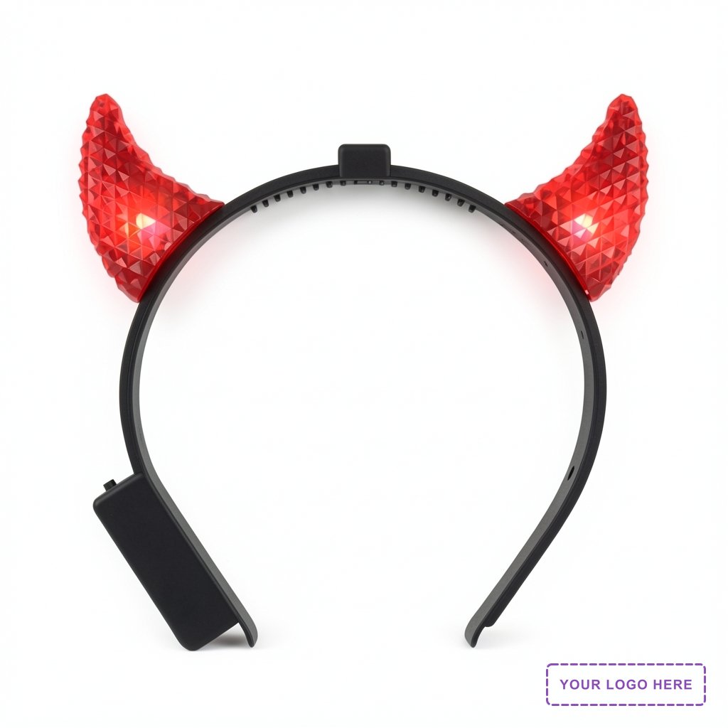 Light Up Facetted Horns LED Headbands