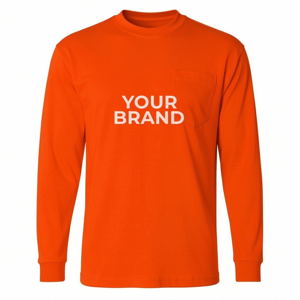 Unisex USA-Made 50/50 Long Sleeve Pocket T-Shirt - 1730