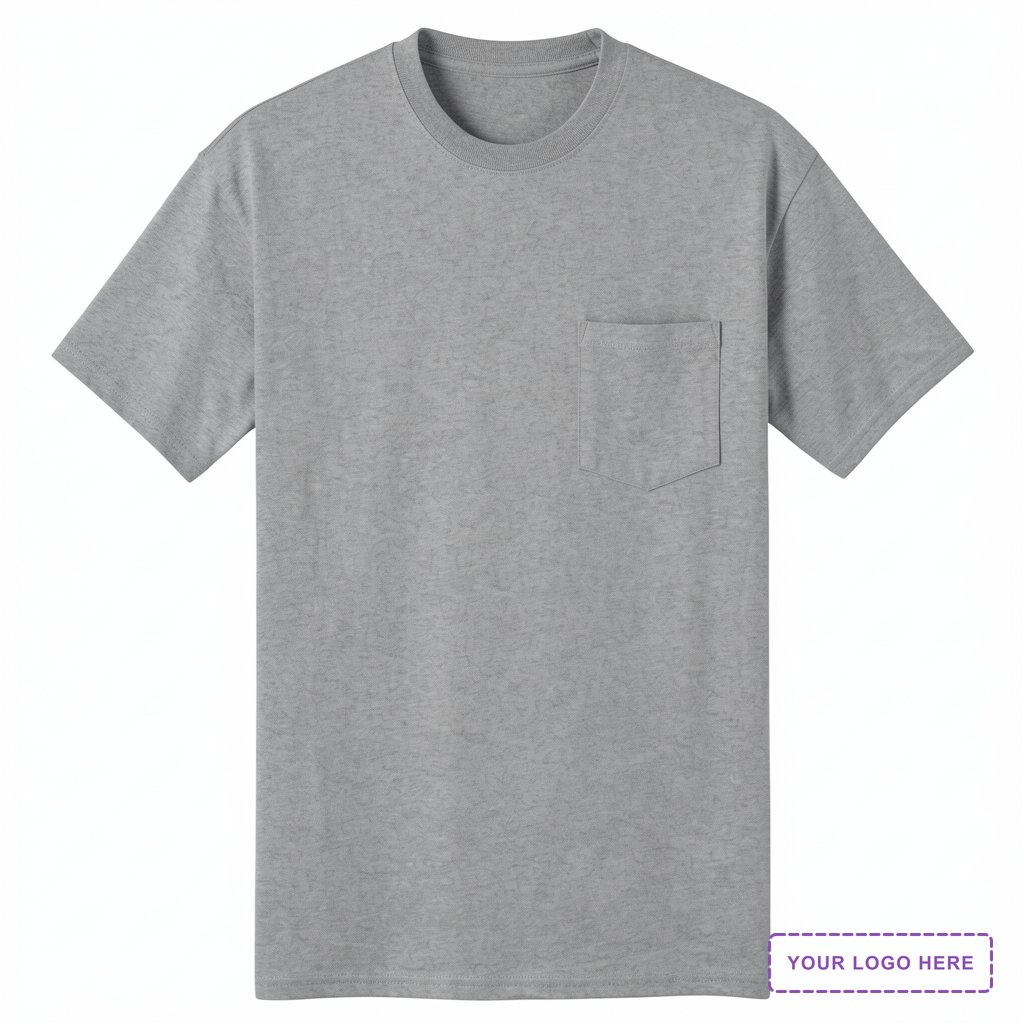 Port & Co Core Blend Pocket Tee. PC55P