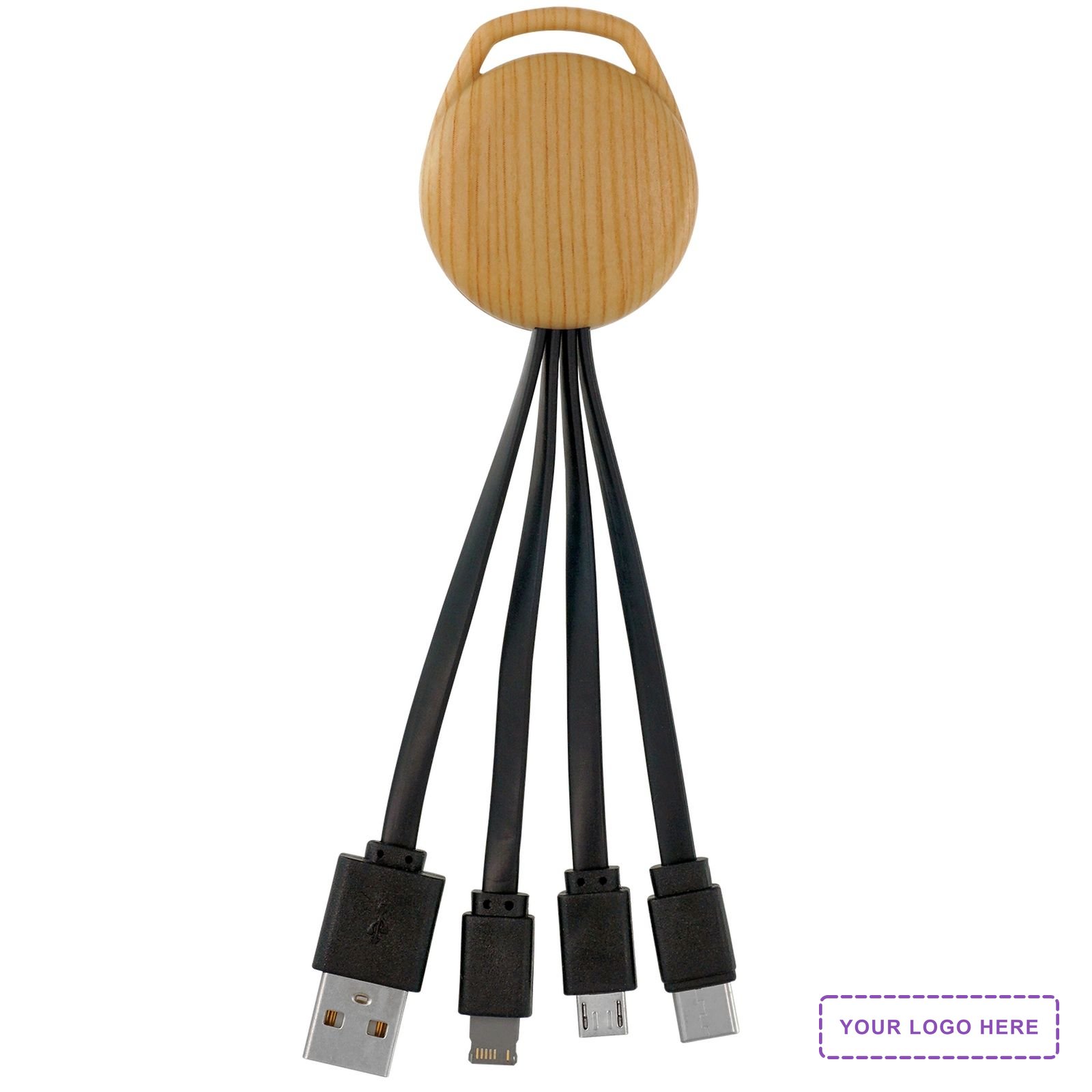 Bamboo Pattern Vivid 3-IN-1 Charging Cable
