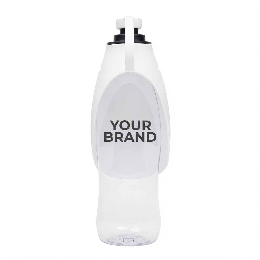 21 Oz. Recycled Pet Water Bottle & Dispensing Bowl