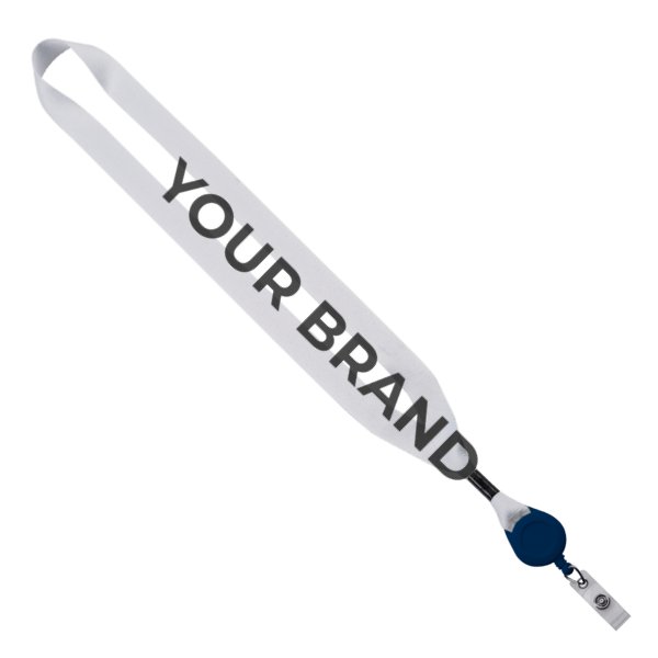 3/4" Dye-Sublimated Lanyard with Metal Crimp & Retractable Badge Reel