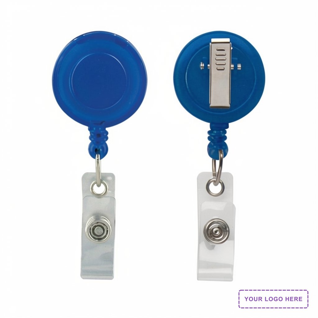 Retractable Zip Cord w/ Epoxy Dome & Vinyl Snap Attachment w/ Bulldog Clip