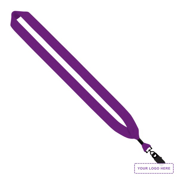 1" Cotton Lanyard with Metal Crimp & Metal Bulldog Clip