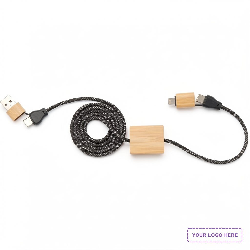 FSC® 100% Bamboo 5-in-1 100W Laptop Charging Cable