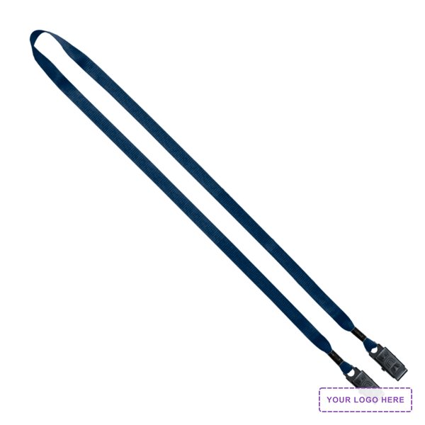 1/2" Polyester Double Bulldog Clip Lanyard