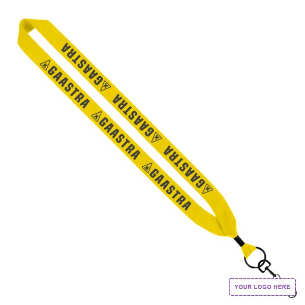 1" Cotton Lanyard with Metal Crimp & Metal Swivel Snap Hook