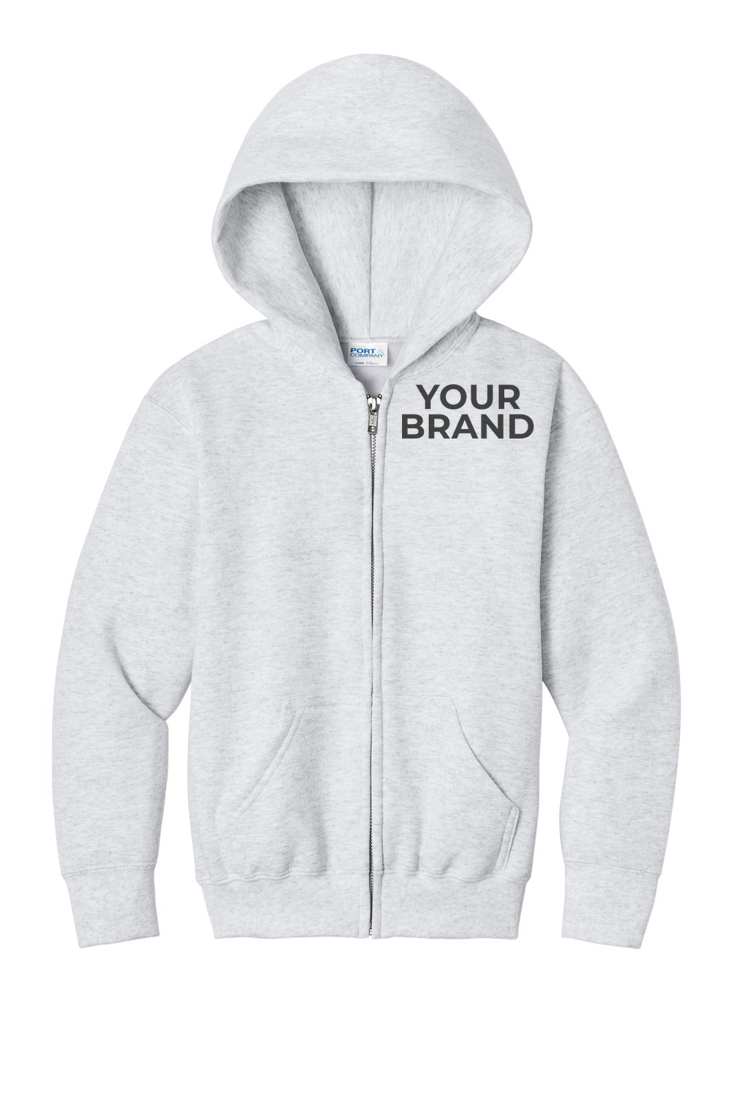 Port & Co Youth Core Fleece Full-Zip Hooded Sweatshirt PC78YZH