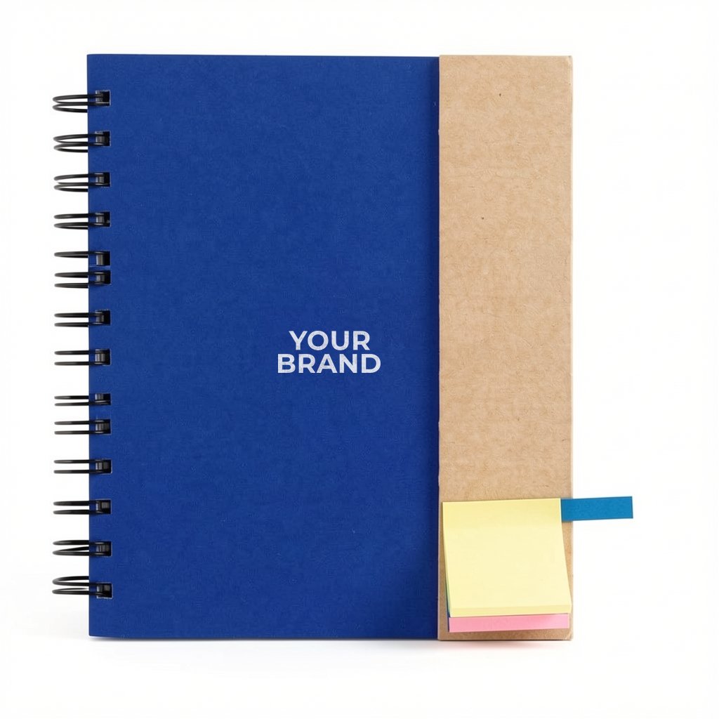 Spiral Notebook With Sticky Notes And Flags