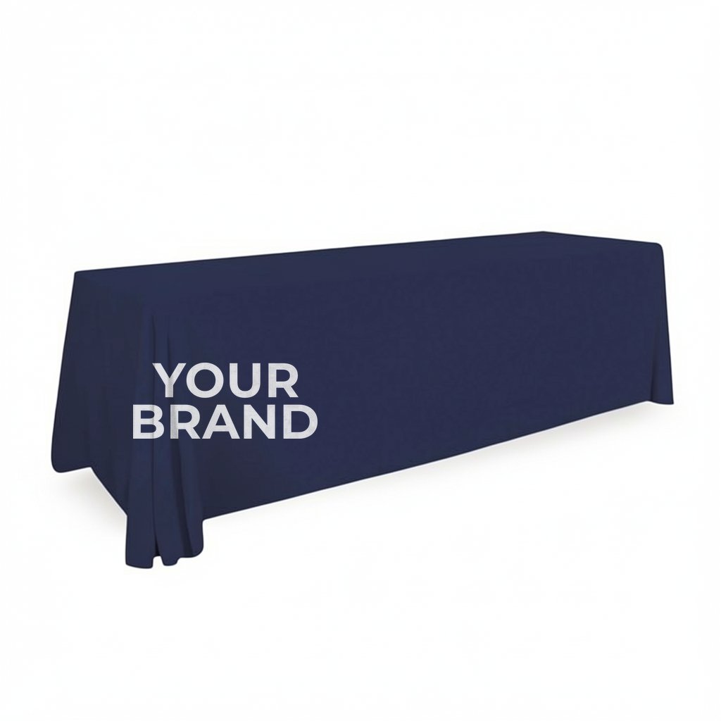 8' Value Lite Table Throw (White Imprint, One Location)