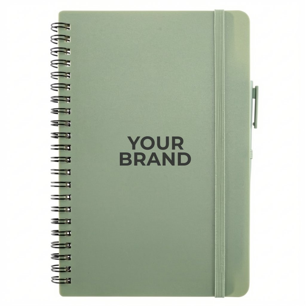 Avignon Repreve® Recycled Hardcover Spiral Notebook with Pen