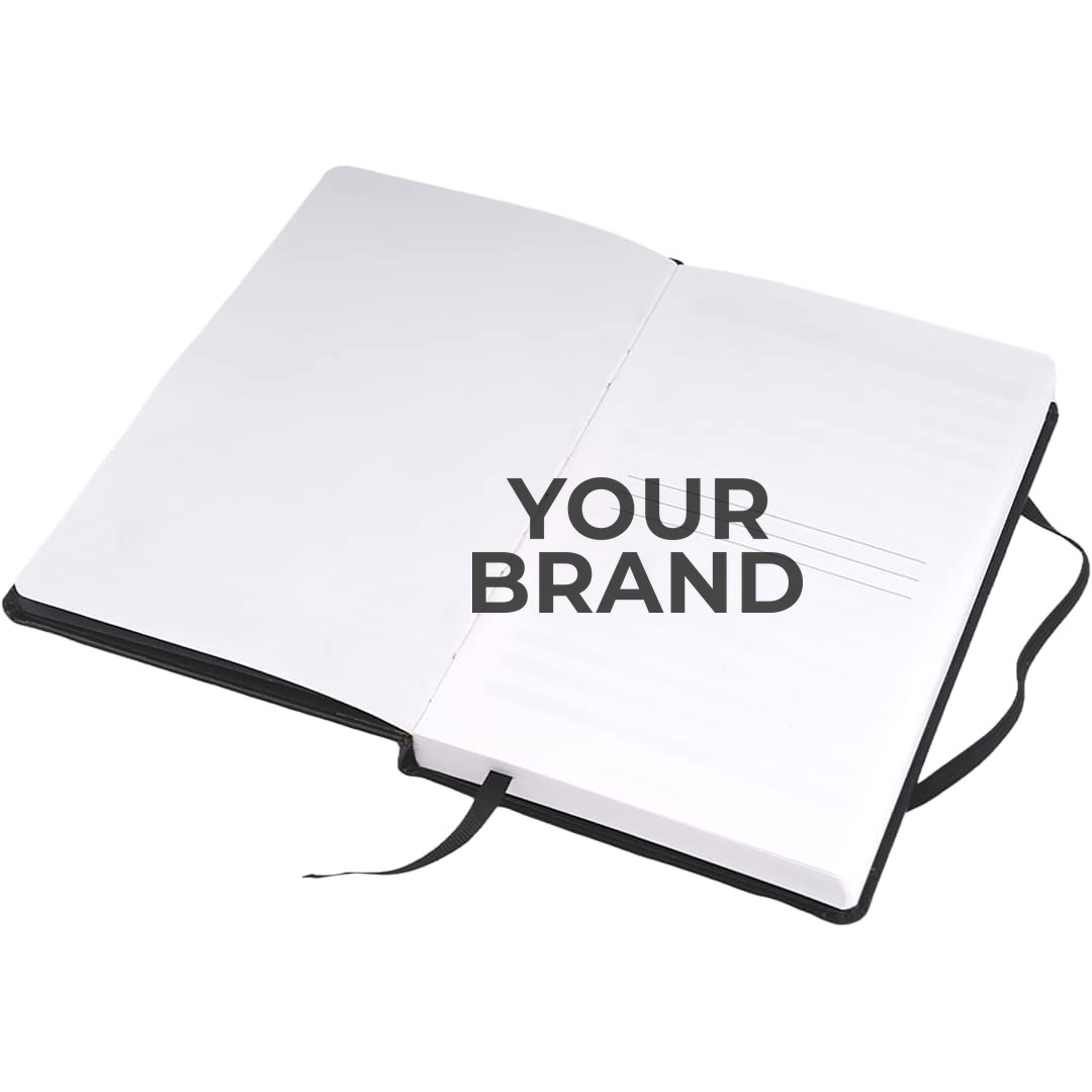 Sheaffer® Medium Notebook and Pen Gift Set · Example of personalization. Yours carries your brand.