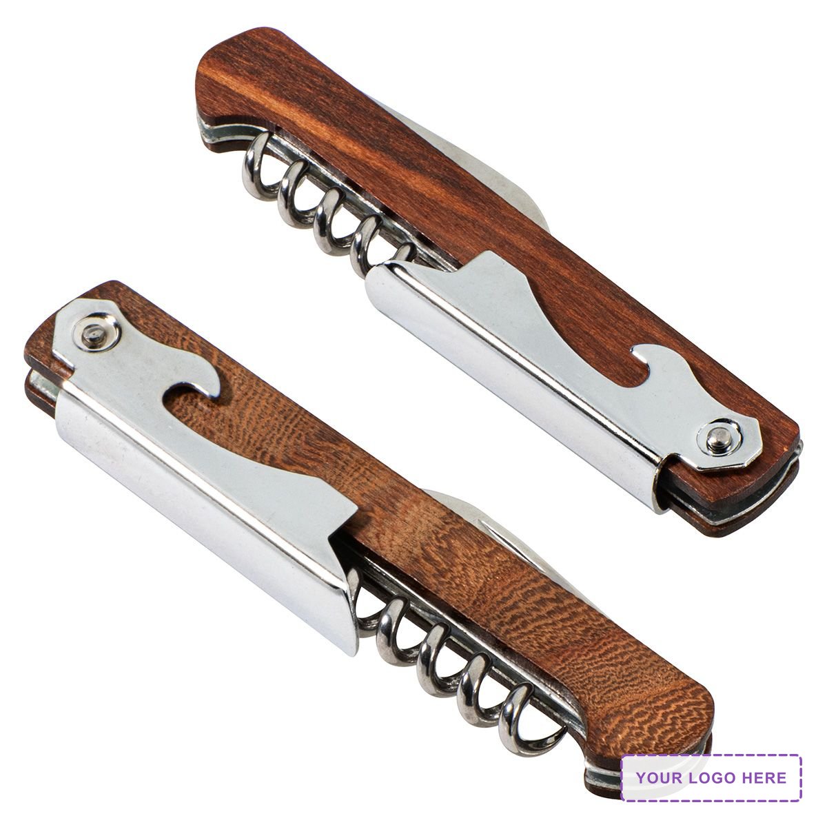 Waiter's 3-in-1 Bottle Opener with Wooden Handle