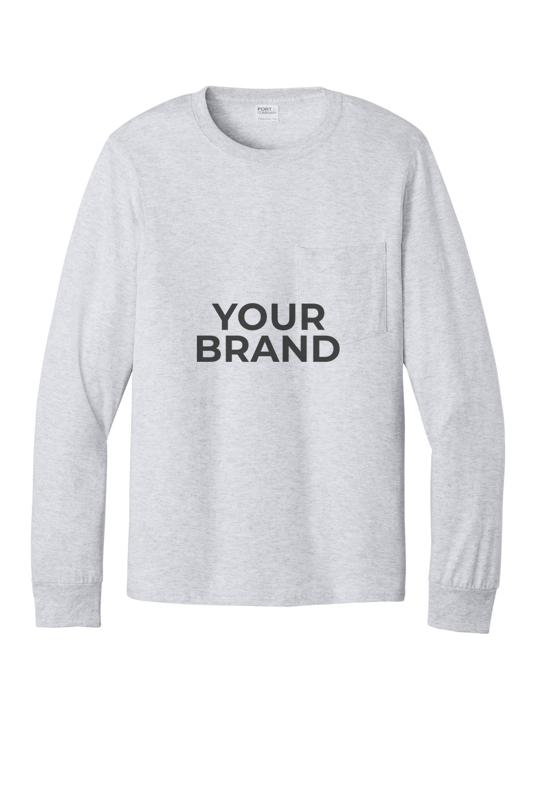 Port & Co Tall Long Sleeve Essential Pocket Tee. PC61LSPT