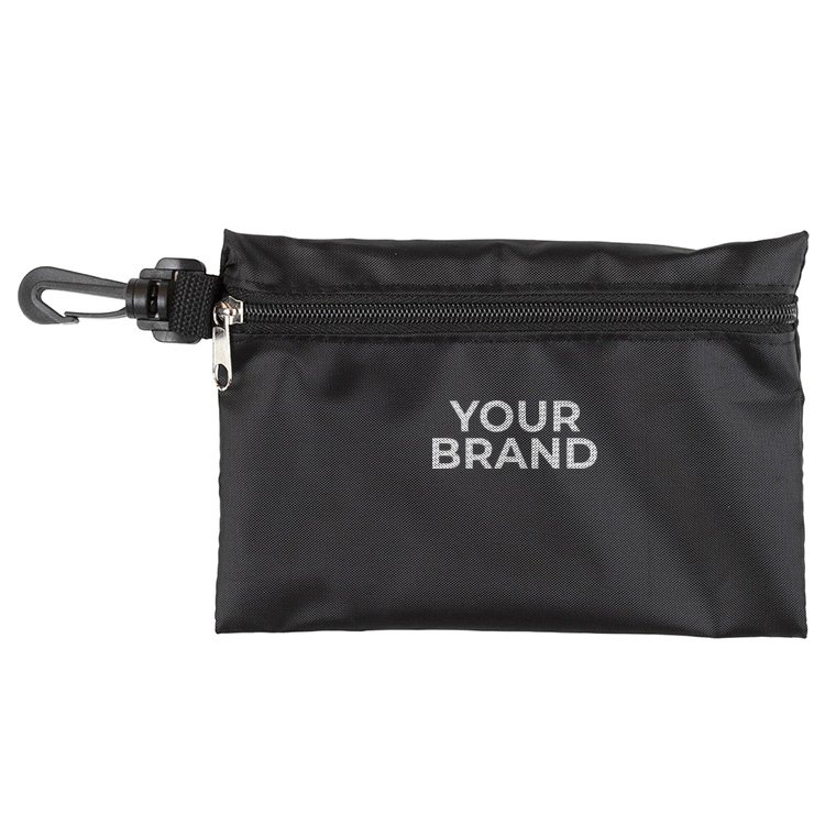 "CHIP" 15 Piece Golf Kit in Supersized Zipper Pack Components inserted into Zipper kit with Carabine