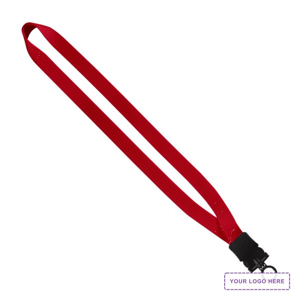 3/4" Smooth Nylon Lanyard with Snap-Buckle Release & O-Ring