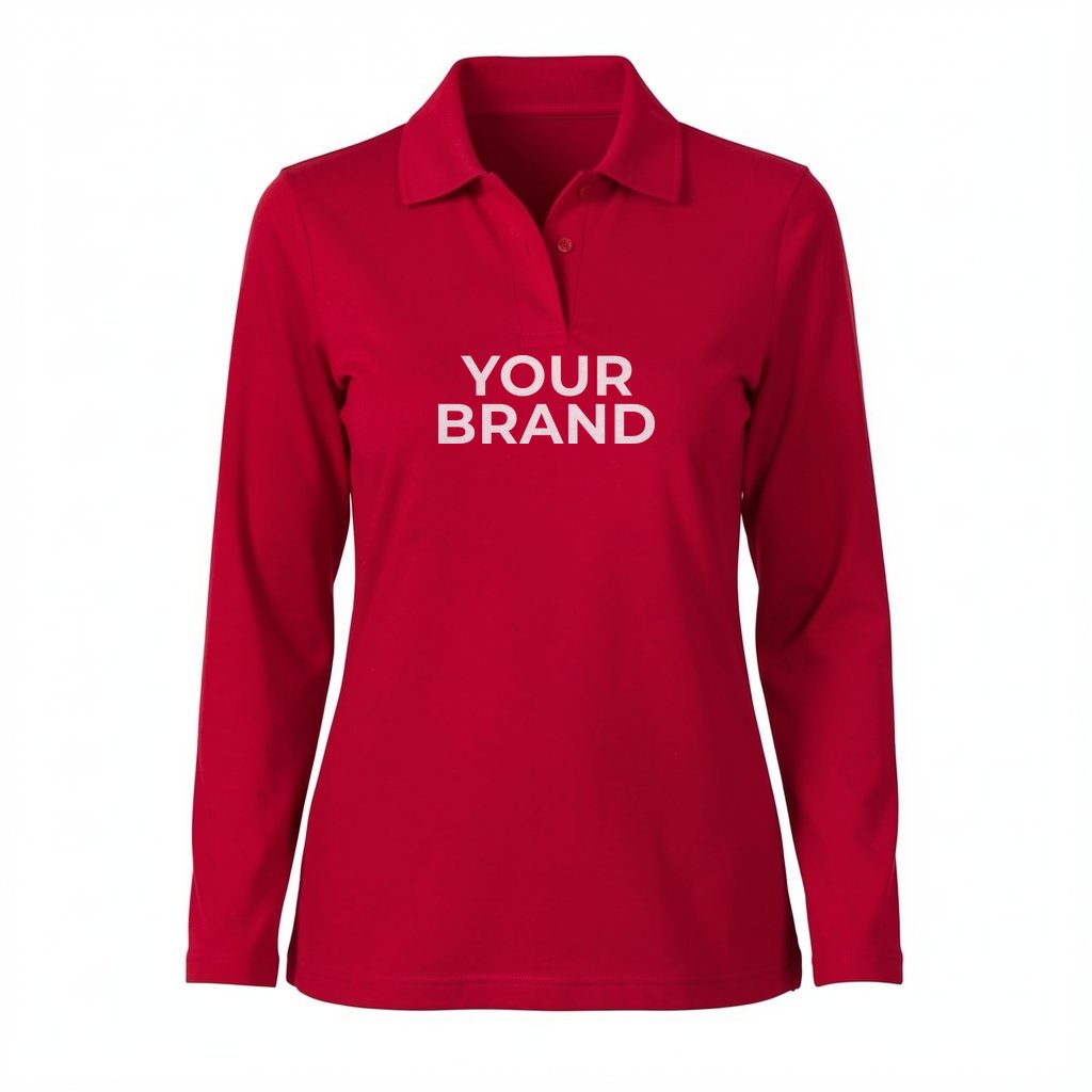 Women's CrownLux Performance® Plaited Long Sleeve Polo - DG20LW