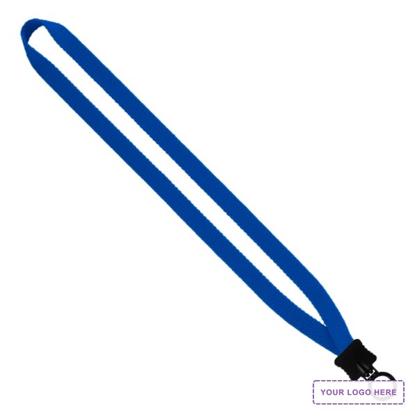 1/2" Smooth Nylon Lanyard with Plastic Clamshell & O-Ring