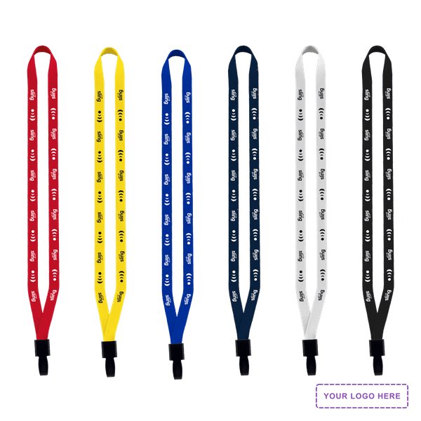 1/2" Polyester Lanyard with Non-Swivel Plastic Hook