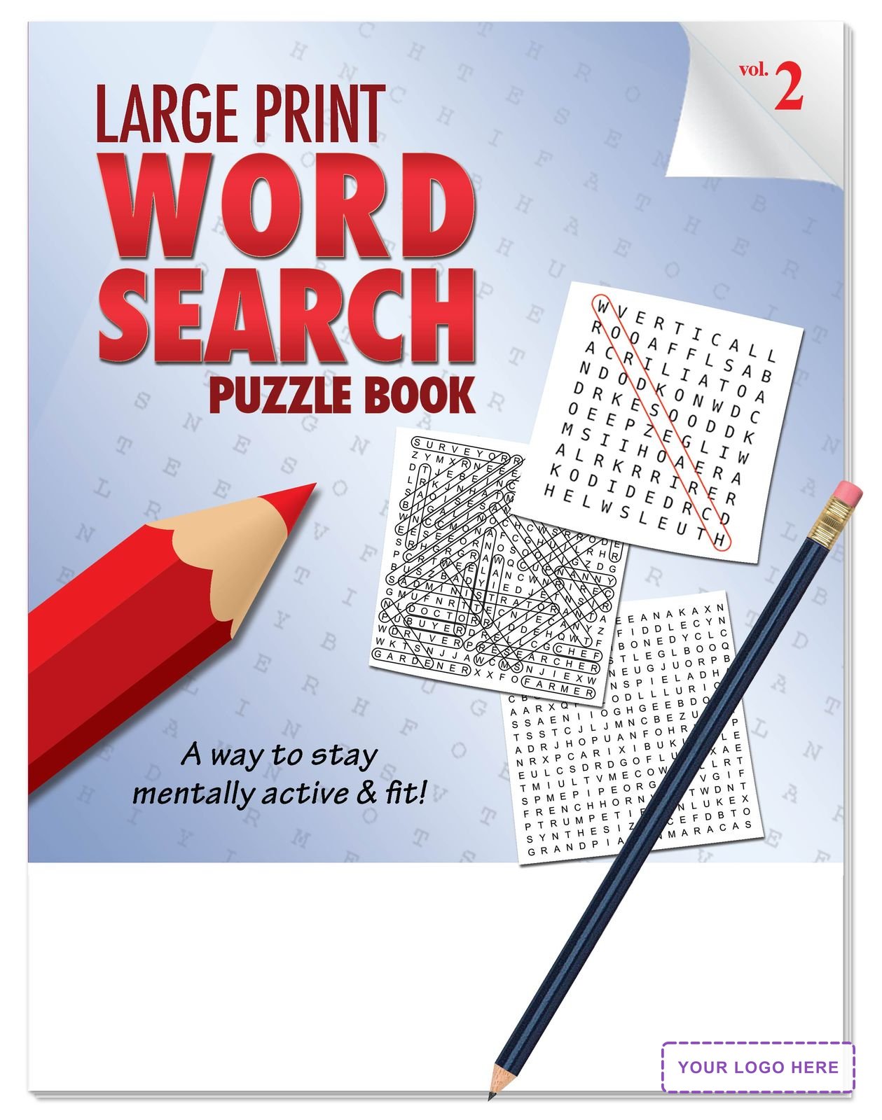 PUZZLE PACK - LARGE PRINT Word Search Puzzle Book - Volume 2 with pencil