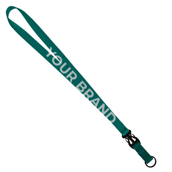 3/4" Multi color (Top and bottom) Nylon Lanyard with Plastic Slide Buckle R