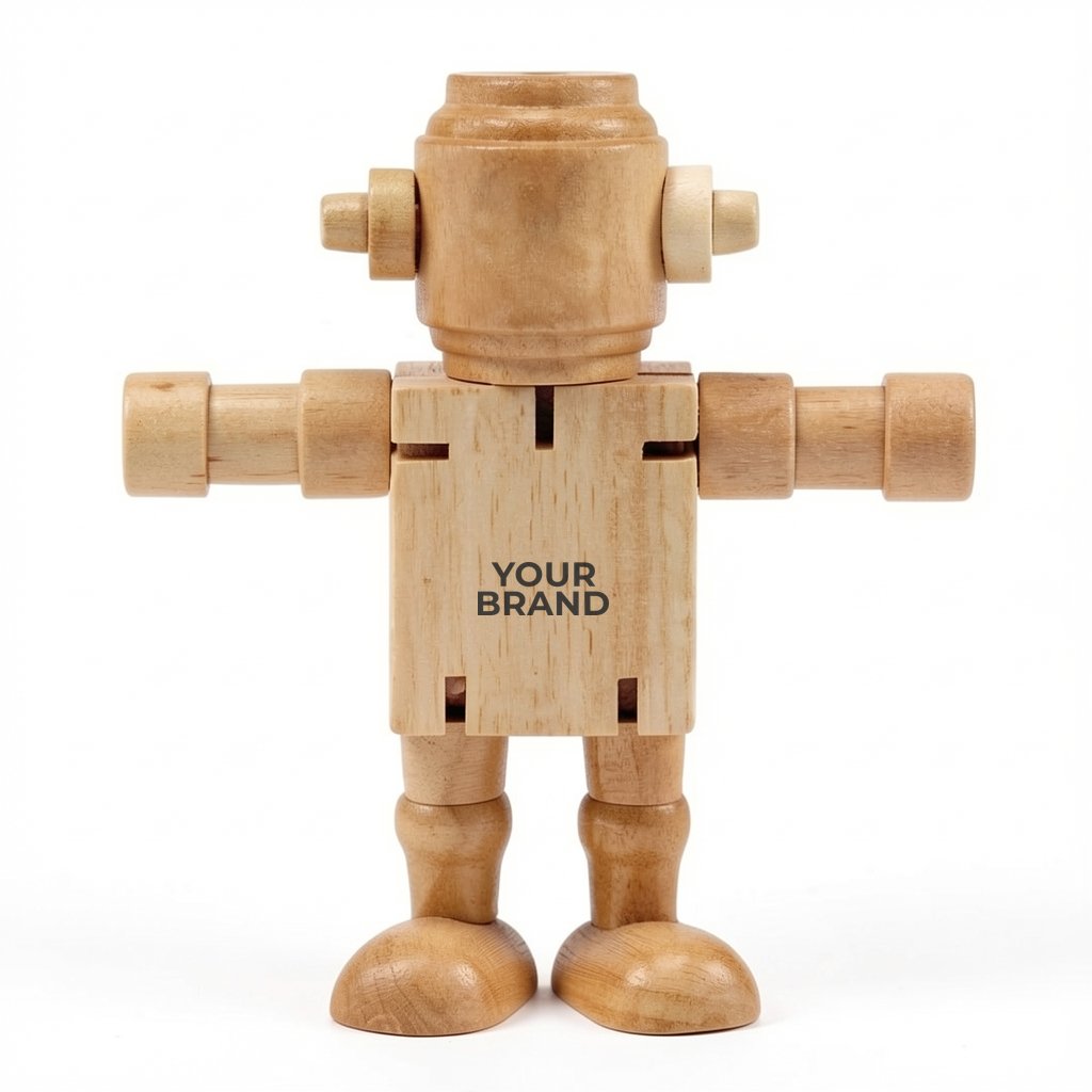 RoboDroidBot Poseable Wooden Robot Fidget Toy