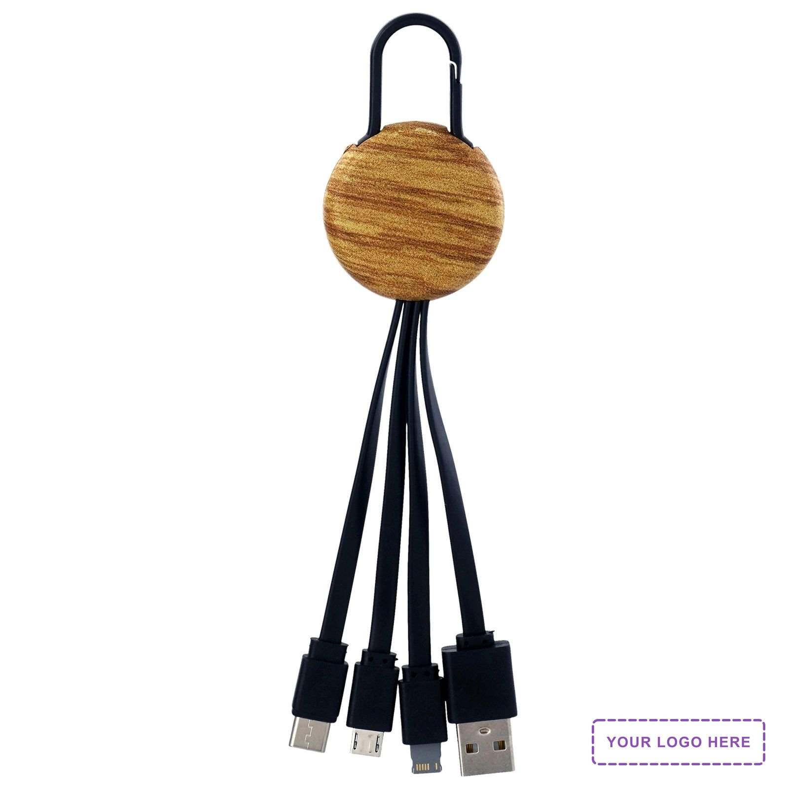 Wood Grain Clip 3 In 1 Charging Cable