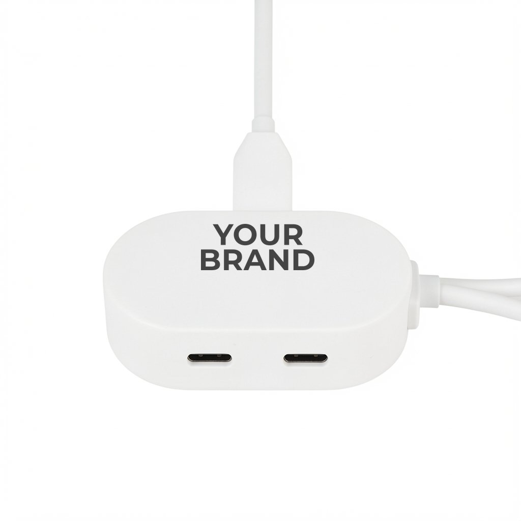 Triumph 3-in-1 Charging Cable with 4-Port USB Hub and Recycled Casing