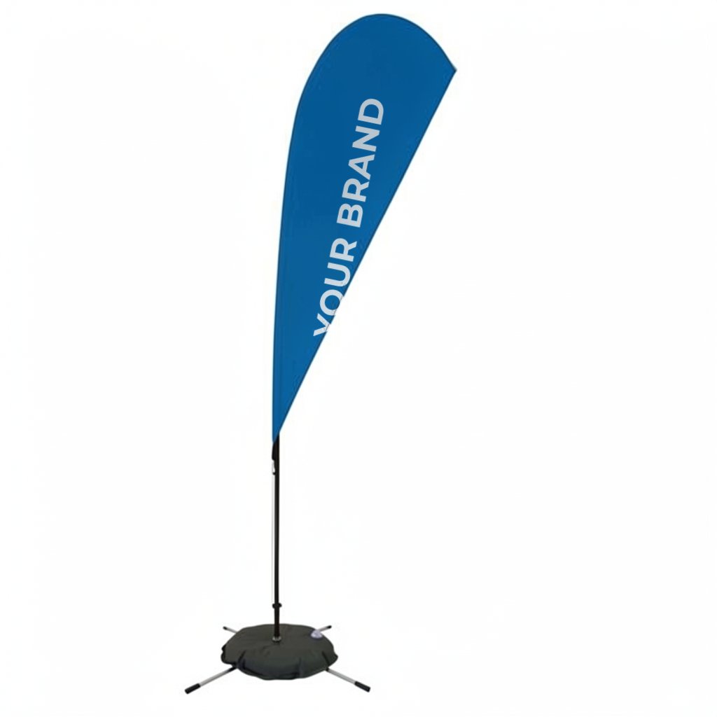 8' Streamline Teardrop Sail Sign Flag Kit (Double-Sided with Scissor Base)