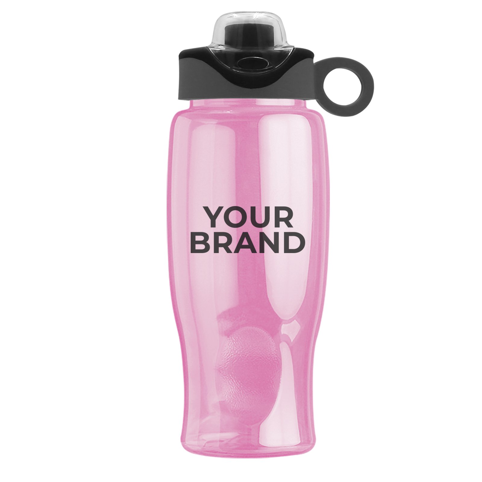 Garyline® Poly+ Bottle with Two-Tone Drink-Thru Lid with Silicone Loop - 27 oz.