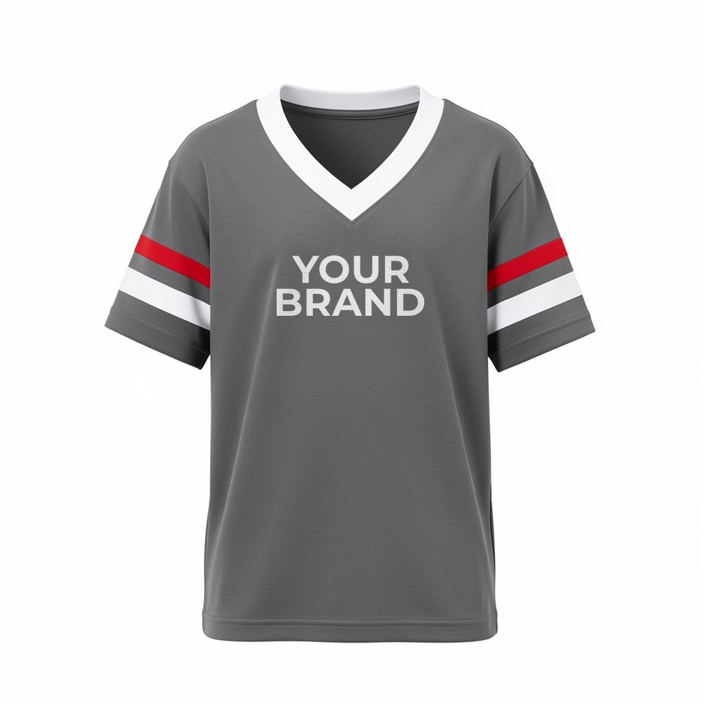 Youth V-Neck Jersey with Striped Sleeves - 361