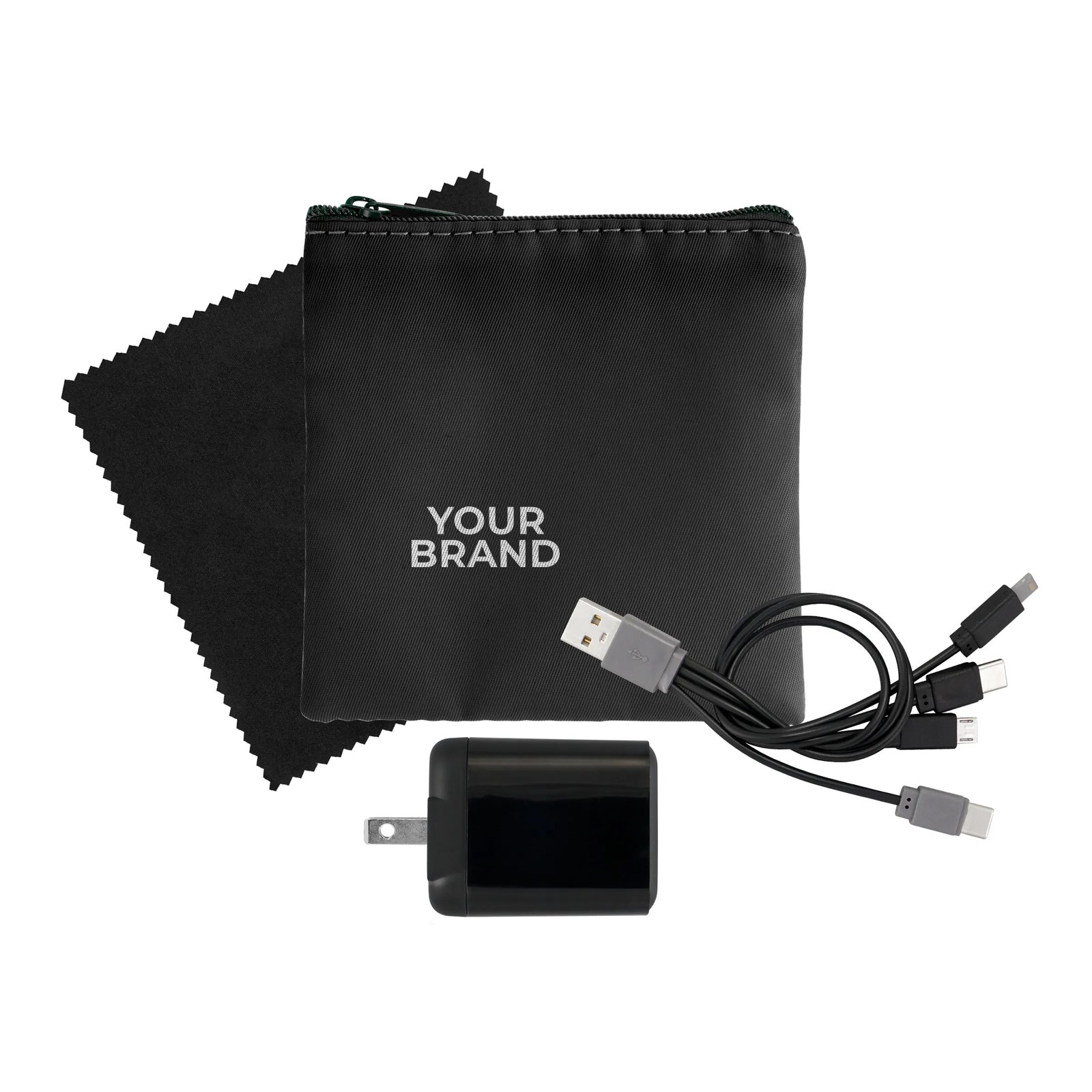 RPET Fast Charger, Cable & Cloth Kit
