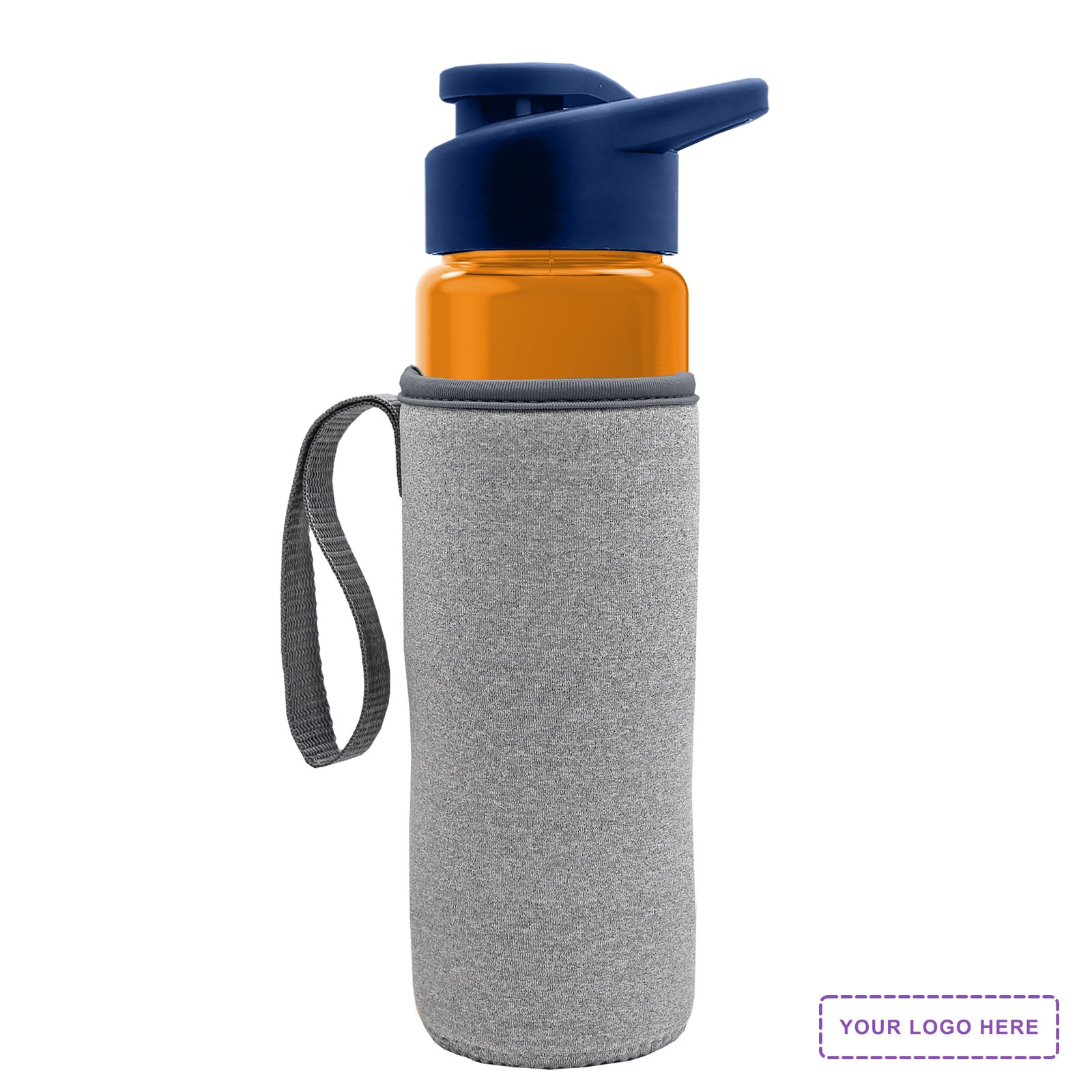 Garyline® Wave Tritan® Bottle with Drink-Thru Lid and Insulated Caddy - 24 oz.