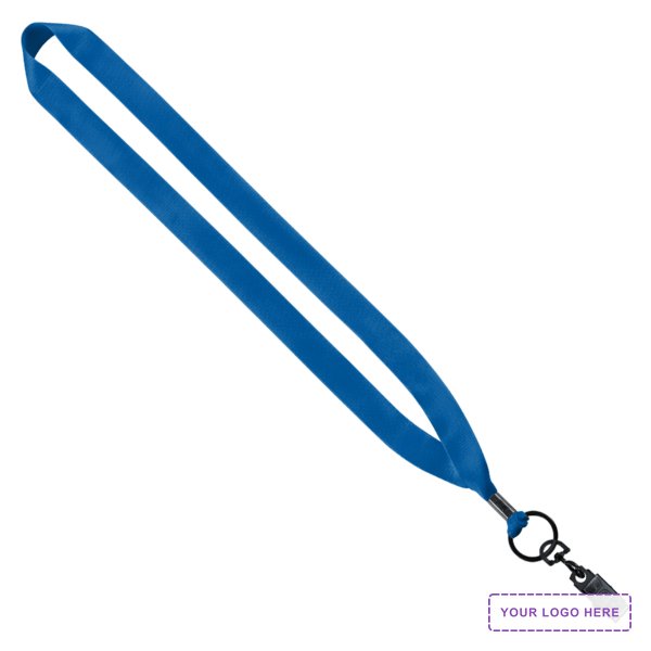 3/4" Polyester Lanyard with Metal Crimp & Bulldog Clip