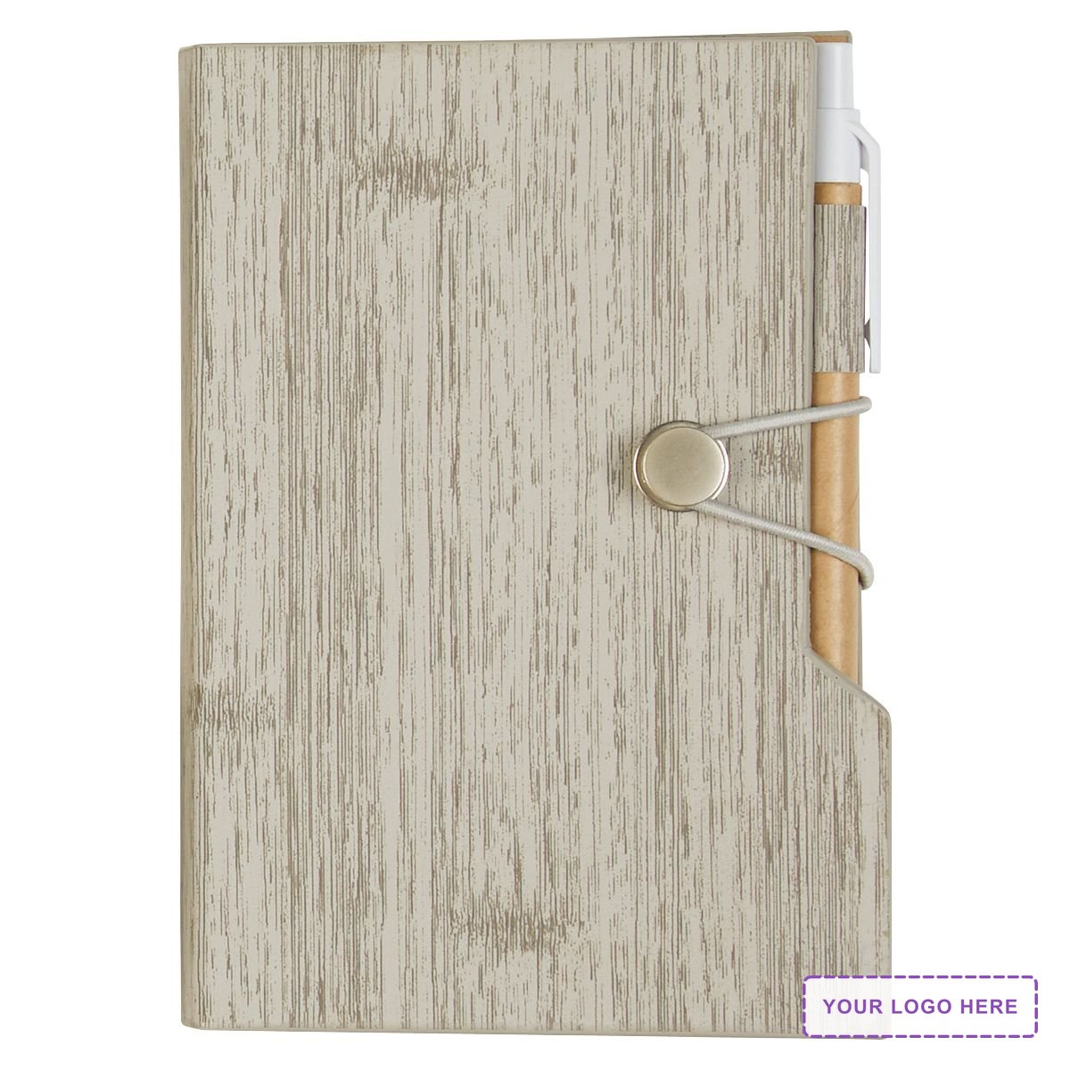 Woodgrain Look Notebook With Sticky Notes And Flags