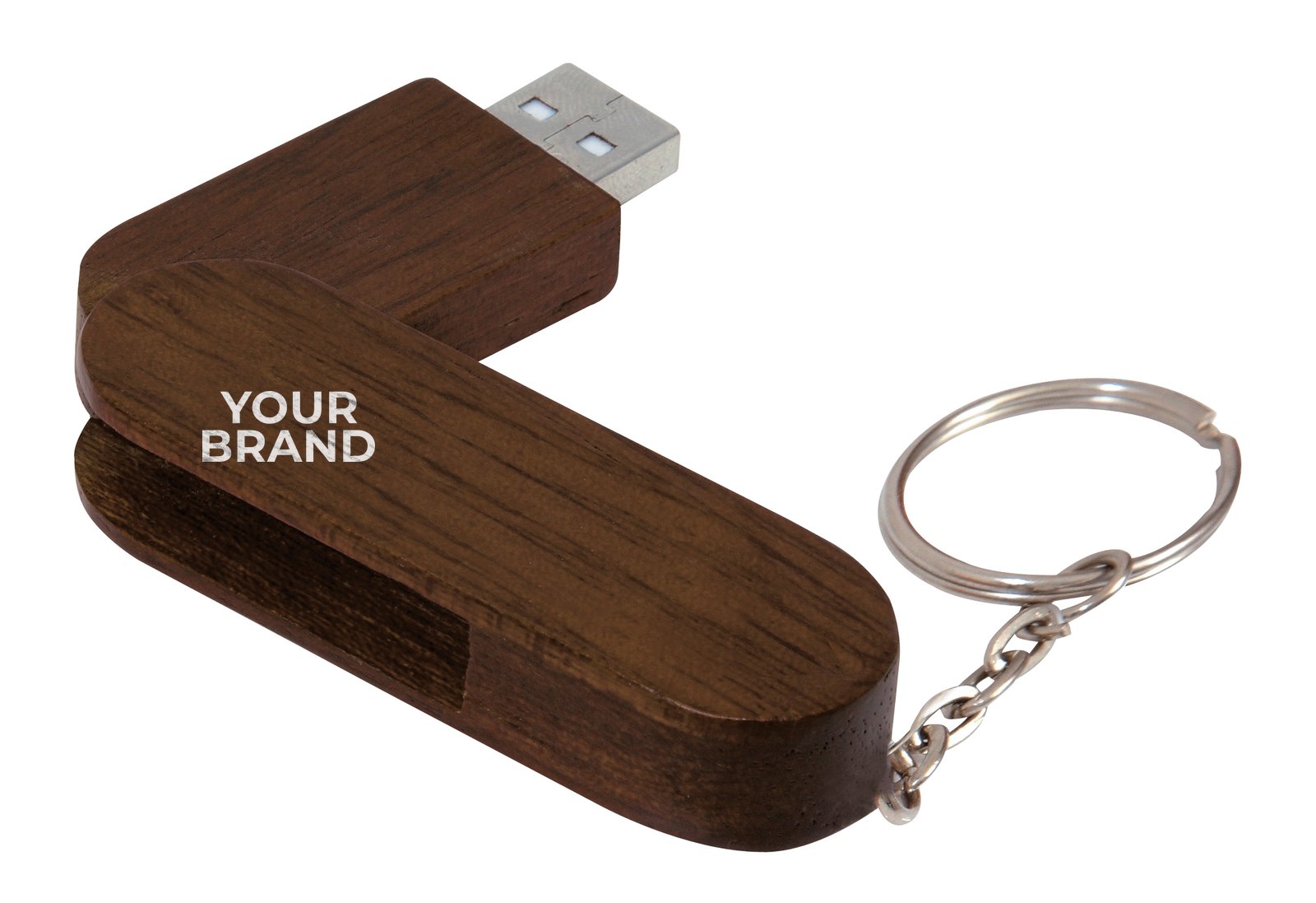 Universal Source® 8 GB Bamboo Bullet Keyring USB 2.0 Flash Drive