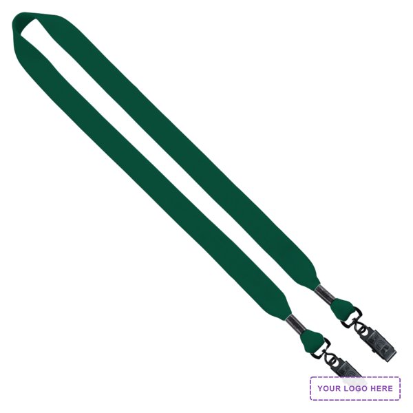 3/4" Cotton Double Bulldog Clip Lanyard
